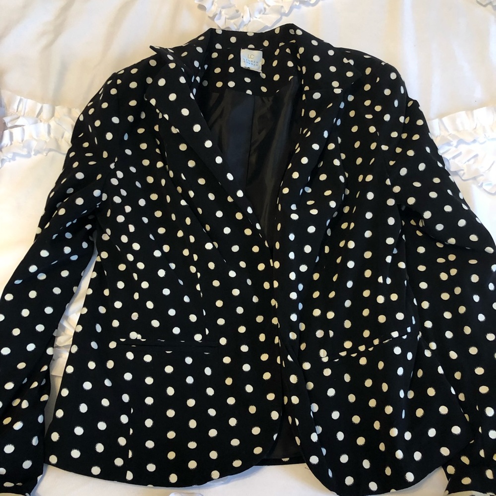 Lauren Conrad Black & White Polka Dot Blazer
